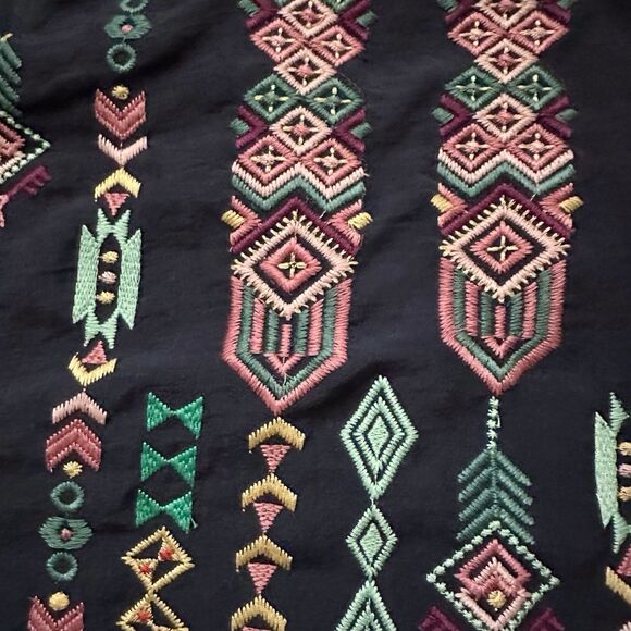 Savanna Jane Dress 3X Floral & Aztec Print Embroidered Boxy Boho Western - Picture 6 of 6